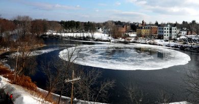 Огромный вращающийся круг в реке Огромный вращающийся круг в реке